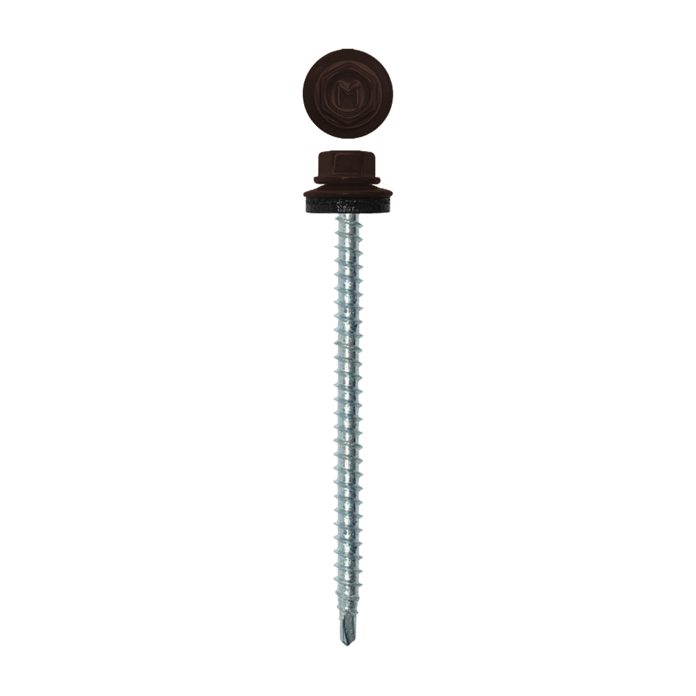 Саморез кровельный Daxmer 4,8х70 (100шт) сверло №1 RAL 8017