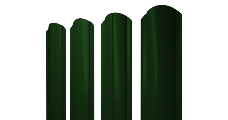 Штакетник Круглый фигурный Grand Line 0,45 Drap RAL 6005 зеленый мох