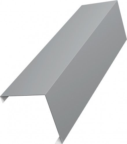 Декоративная накладка на столб универсальная угловая 62х55 для забора жалюзи Grand Line 0,5 ПЭ слим RAL 7004 сигнальный серый (2м)