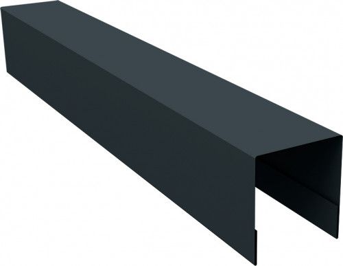 Планка боковая для забора из сайдинга Блок-хаус новый Grand Line 0,5 Velur RAL 7016 антрацитово-серый (2,06м)