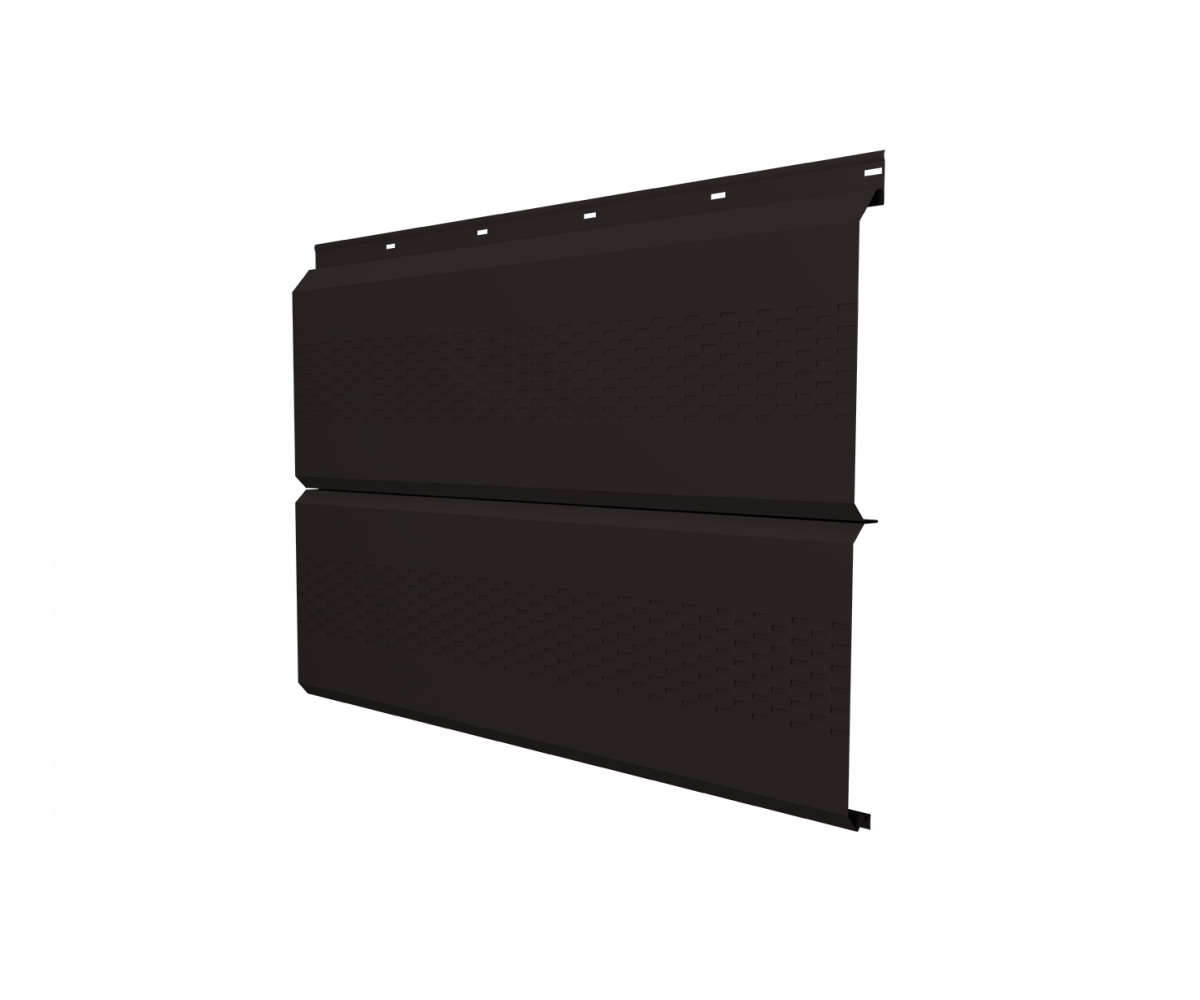 Софит металлический ЭкоБрус Grand Line с перфорацией 0,45 Drap ТХ RAL 9005 черный