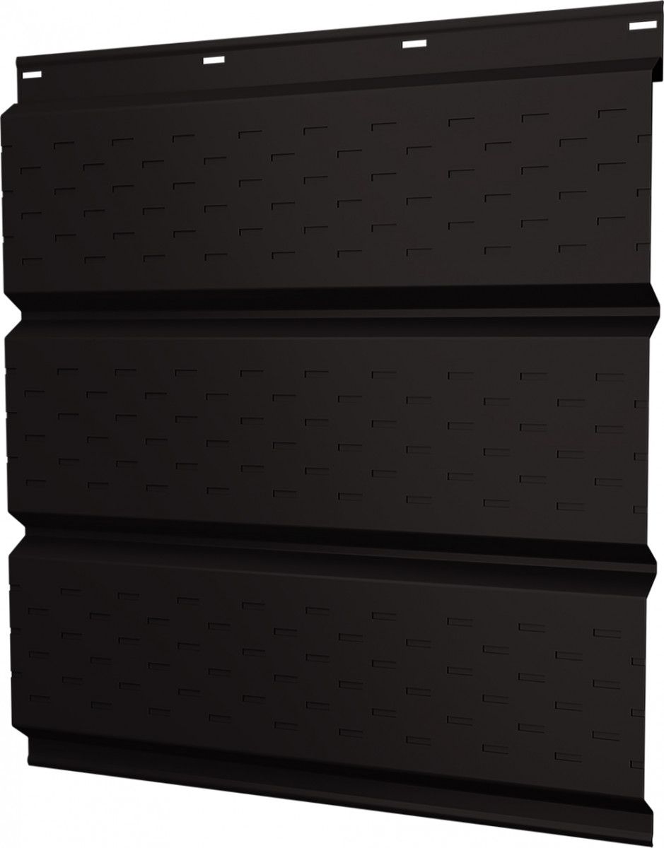 Софит металлический Классик в02 Grand Line полная перфорация 0,45 Drap с пленкой RR 32 темно-коричневый