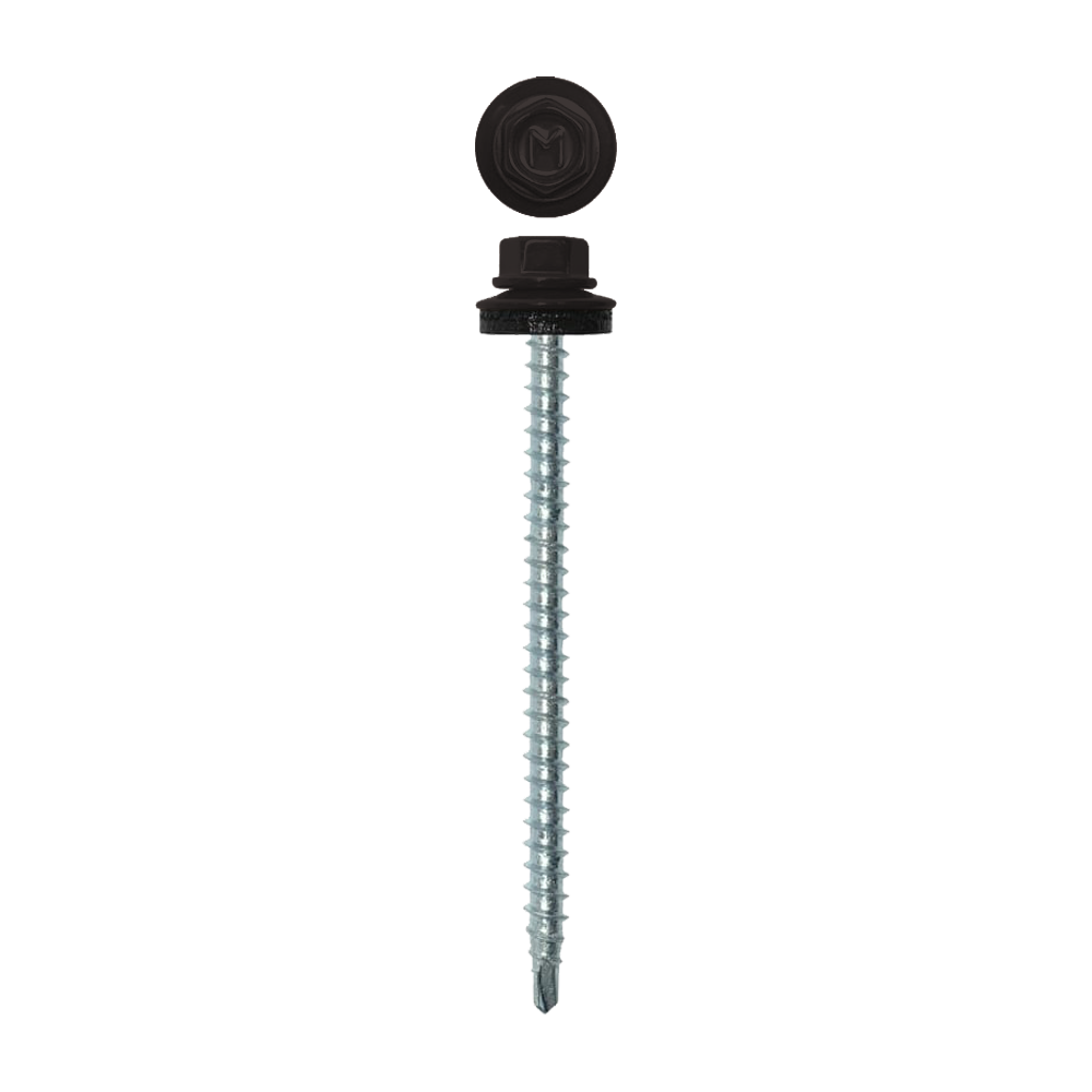 Саморез кровельный Daxmer 4,8х70 (100шт) сверло №1 RAL 8019