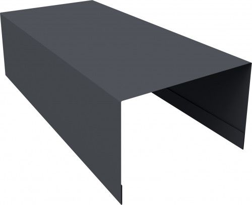 Крышка для забора из сайдинга Блок-хаус новый Grand Line 0,5 Velur RAL 7024 мокрый асфальт (2,5м)