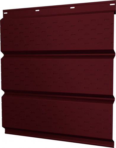 Софит металлический Классик в02 Grand Line полная перфорация 0,45 ПЭ с пленкой RAL 3005 красное вино