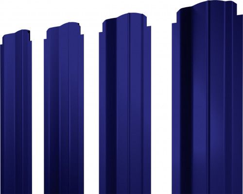 Штакетник П-образный B фигурный Grand Line 0,45 ПЭ RAL 5002 ультрамариново-синий