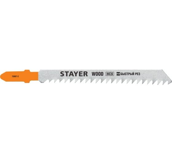 Полотно для электролобзика Stayer Professional T111C 75х3мм, по дереву, ДВП, ДСП, Т-хвостовик, HCS сталь, 2шт (15987-3_z02)