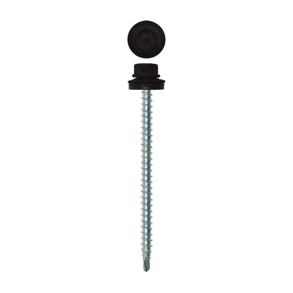 Саморез кровельный Daxmer 4,8х70 (100шт) сверло №1 RAL 9005