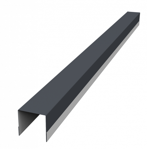Планка вертикальная обратная для забора жалюзи Палермо Grand Line 0,5 Сатин матовый RAL 7024 мокрый асфальт (3м)