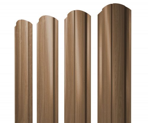Штакетник Полукруглый Слим фигурный Grand Line 0,45 Принт Элит Медовое дерево TwinColor