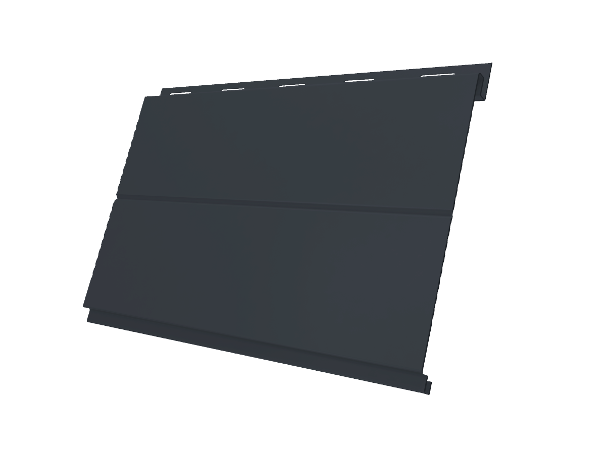 Софит металлический Вертикаль line Grand Line 0,45 Drap TwinColor с пленкой RAL 7024 мокрый асфальт