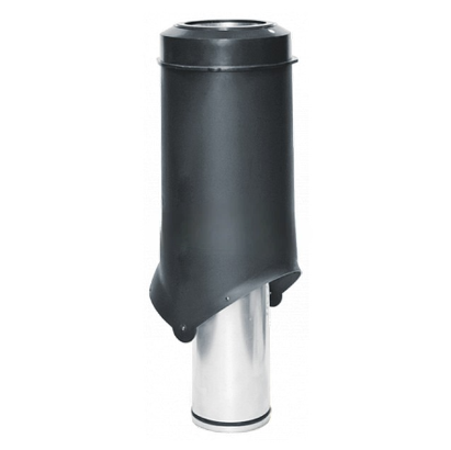 Выход вентиляции без колпака Krovent Pipe-VT 125 изолированный h=500, d=125/206мм Черный