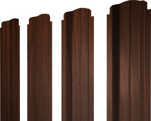 Штакетник П-образный B фигурный Grand Line 0,45 Принт Элит Шоколадное дерево TwinColor