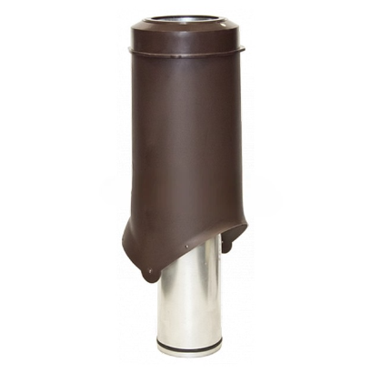 Выход вентиляции без колпака Krovent Pipe-VT 125 изолированный h=500, d=125/206мм Коричневый
