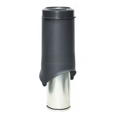Выход вентиляции без колпака Krovent Pipe-VT 150 изолированный h=500, d=150/206мм Черный