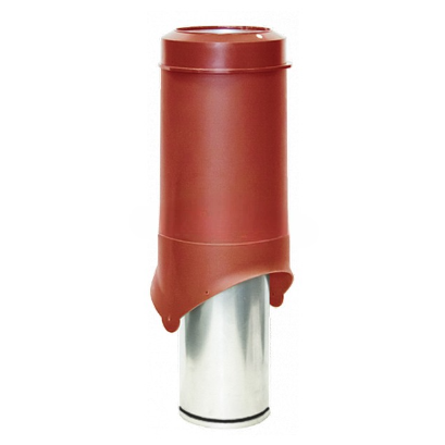 Выход вентиляции без колпака Krovent Pipe-VT 150 изолированный h=500, d=150/206мм Красный