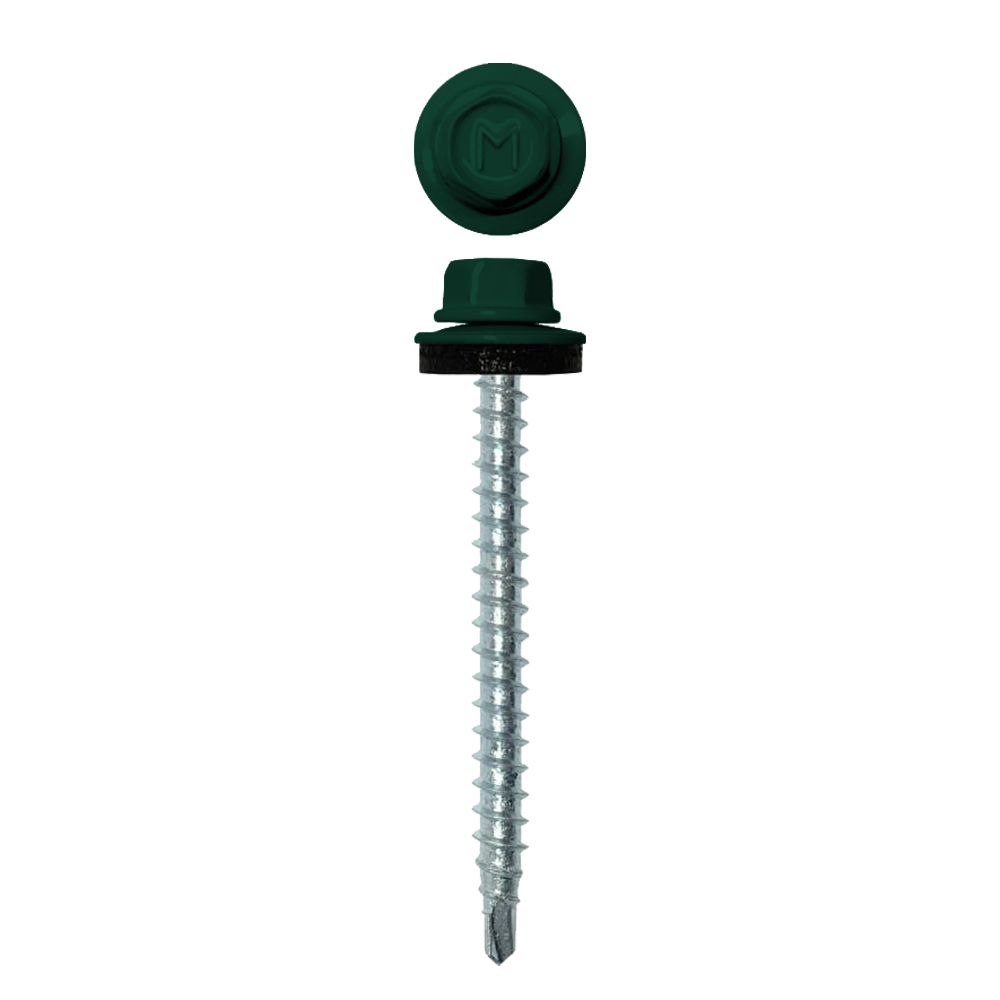 Саморез кровельный Daxmer 4,8х60 (100шт) сверло №1 RAL 6005