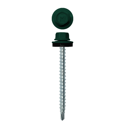 Саморез кровельный Daxmer 4,8х60 (100шт) сверло №1 RAL 6005
