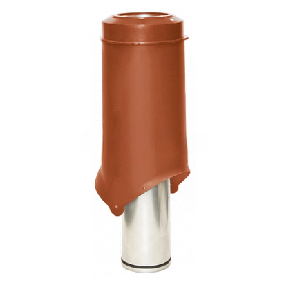 Выход вентиляции без колпака Krovent Pipe-VT 125 изолированный h=500, d=125/206мм Кирпичный