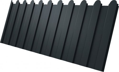 Профнастил С8A в02 фигурный Grand Line 0,45 Drap ТР с пленкой RAL 7016 антрацитово-серый