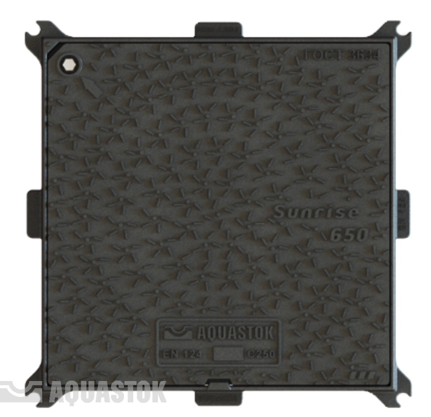 Люк чугунный квадратный Aquastok Sunrise 650 С250 (56501)