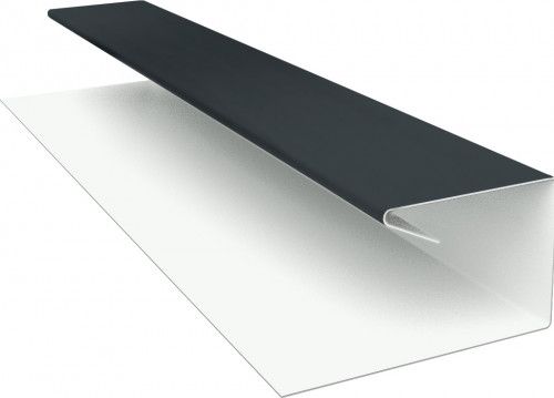 Планка П-образная завершающая сложная Корабельная Доска Grand Line 0,45 ПЭ с пленкой RAL 7016 антрацитово-серый (3м)