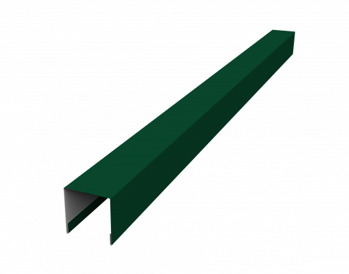Планка вертикальная лицевая для горизонтального монтажа штакетника Grand Line 0,5 ПЭ слим RAL 6005 зеленый мох (3м)