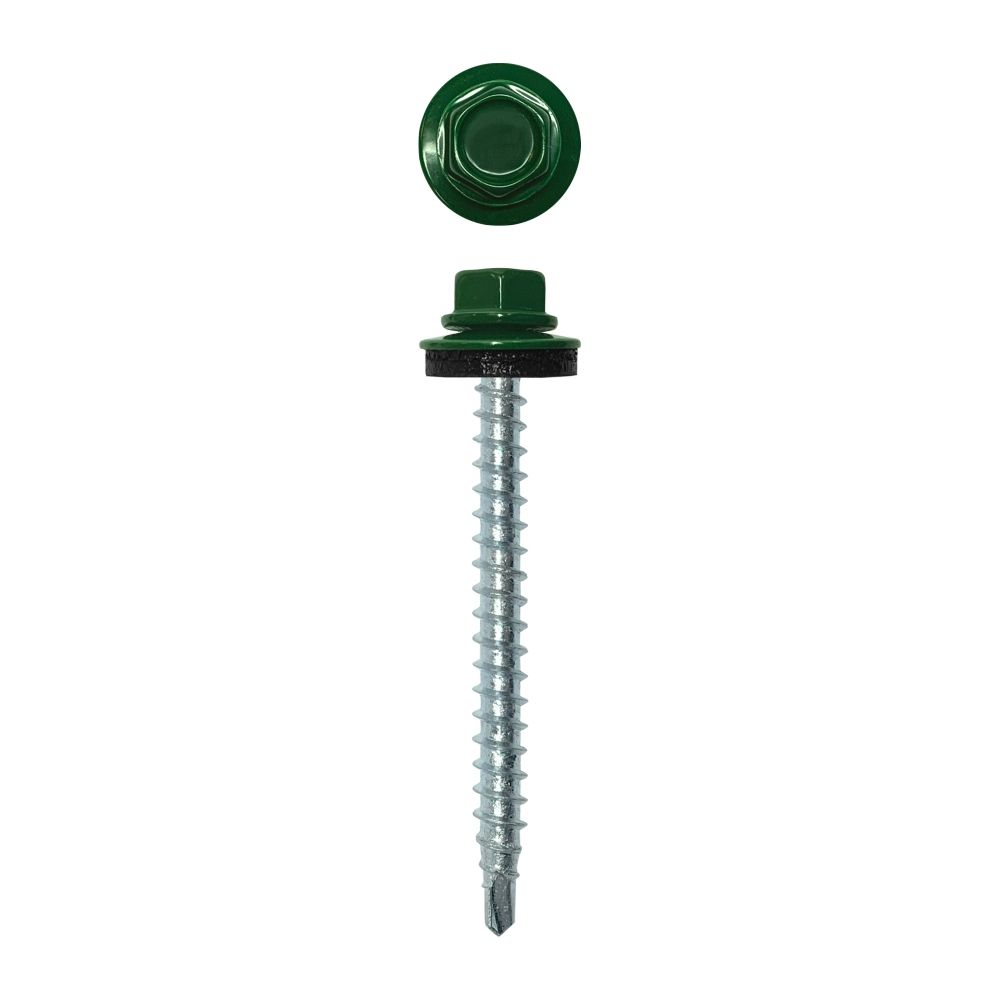 Саморез кровельный 4,8х50 (150шт) сверло №1 RAL 6005