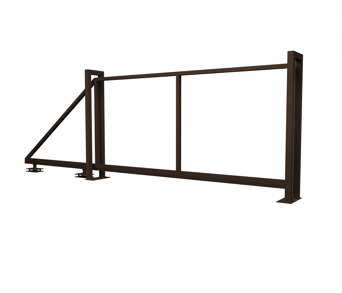 Ворота откатные Жалюзи Texas 2,0х4,5 RAL 8017 без заполнения (ламель 125 мм)