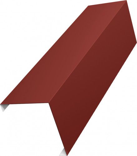 Декоративная накладка на столб универсальная угловая 62х55 для забора жалюзи Grand Line 0,5 Сатин RAL 3009 оксидно-красный (3м)
