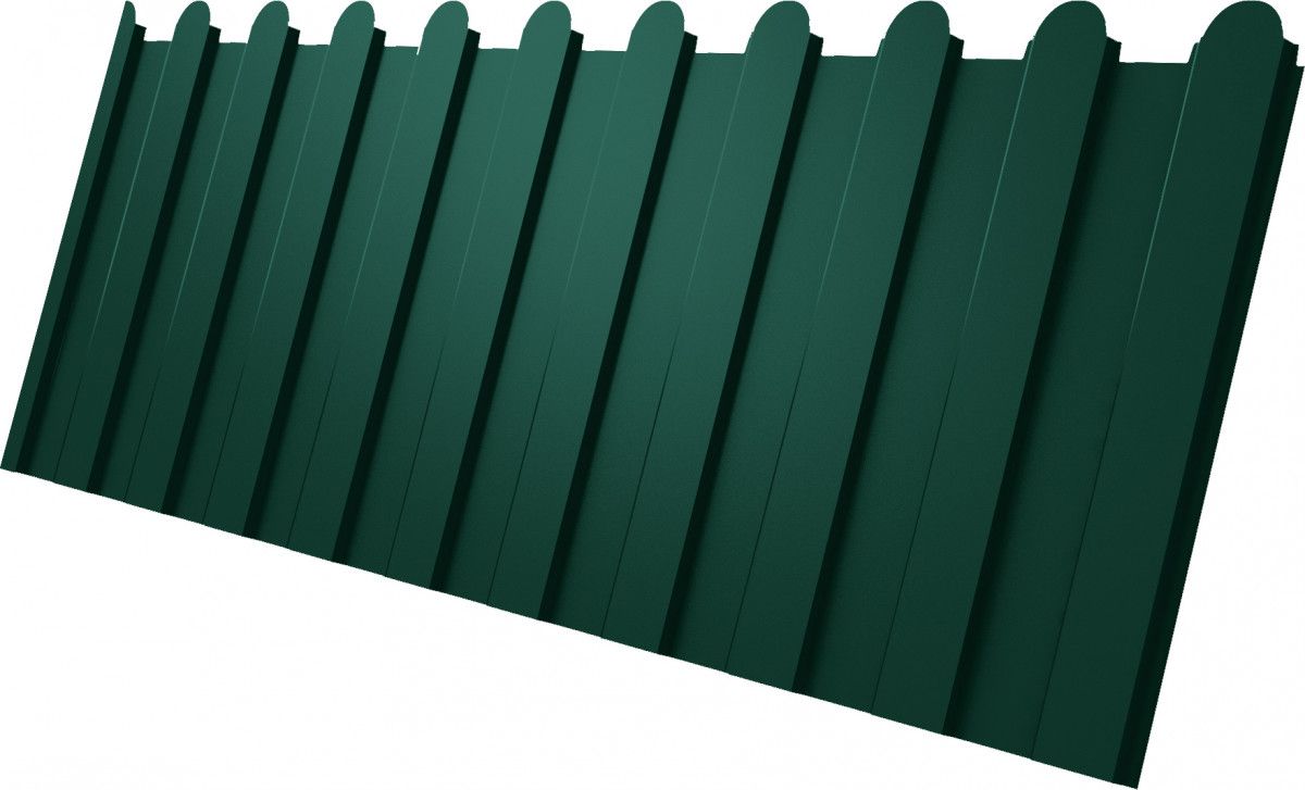 Профнастил С8A в02 фигурный Grand Line 0,45 ПЭ двухсторонний с пленкой RAL 6005 зеленый мох