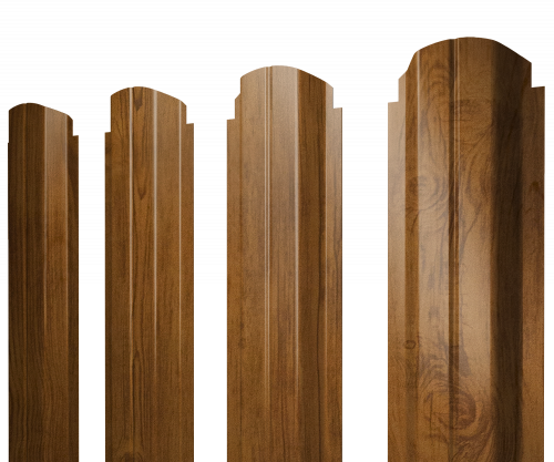 Штакетник П-образный A фигурный Grand Line 0,45 Принт Элит Золотой дуб TwinColor