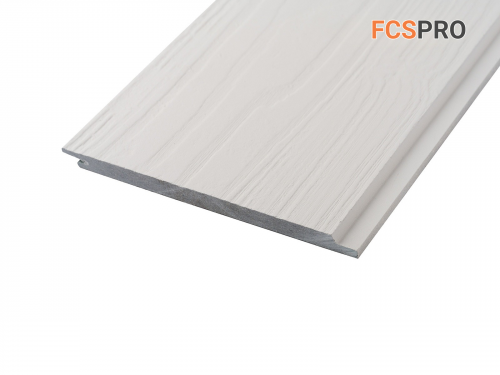 Фиброцементный сайдинг 190х10мм FCSPRO Wood Click F01 белый минерал (3м)