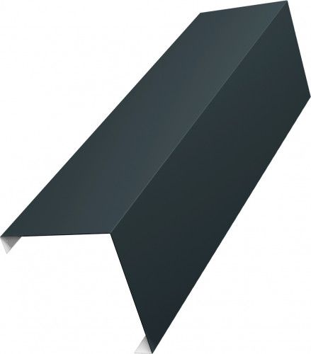 Декоративная накладка на столб универсальная угловая 62х55 для забора жалюзи Grand Line 0,5 PurLite матовый RAL 7016 антрацитово-серый (2м)