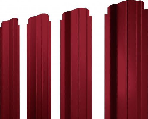 Штакетник П-образный B фигурный Grand Line 0,45 ПЭ RAL 3003 рубиново-красный