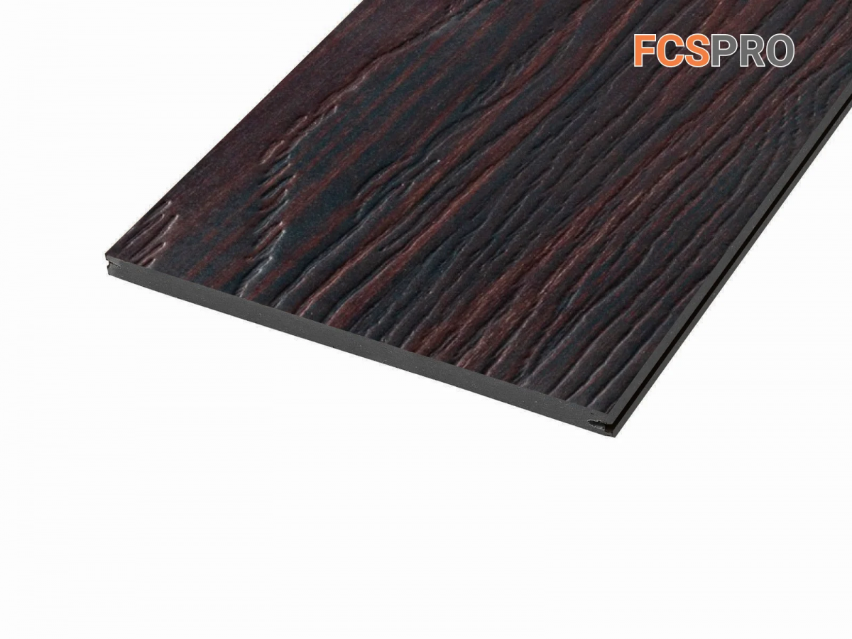 Фиброцементный сайдинг 190х10мм FCSPRO Decor Wood Line обожжённое дерево (3м)