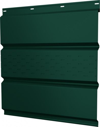 Софит металлический Классик в01 Grand Line центральная перфорация 0,45 Drap с пленкой RAL 6005 зеленый мох