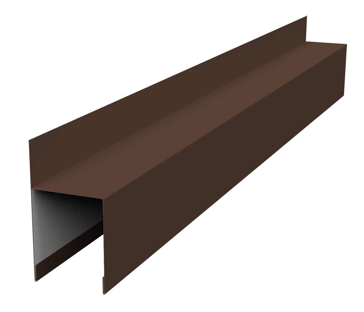 Планка опорная составная внешняя для забора жалюзи Палермо Grand Line 0,5 ПЭ RAL 8017 шоколад (2,5м)
