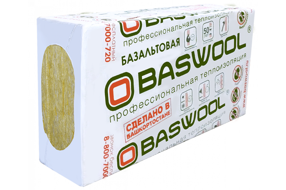 Плиты теплоизоляционные Baswool РУФ Н-100 1200х600х100 (0,216м3)