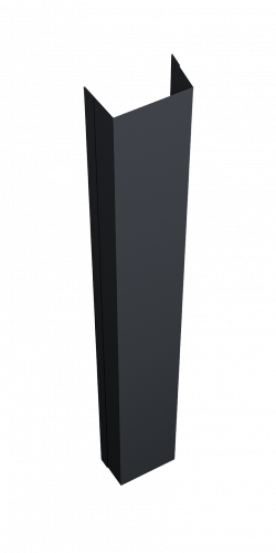 Крепежная планка нижняя для забора жалюзи Техас Grand Line 0,45 Drap TwinColor RAL 7024 мокрый асфальт (2м)