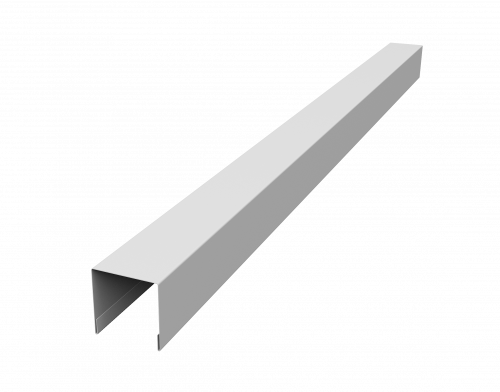 Планка вертикальная лицевая для горизонтального монтажа штакетника Grand Line 0,45 Drap RAL 9003 сигнальный белый (2м)