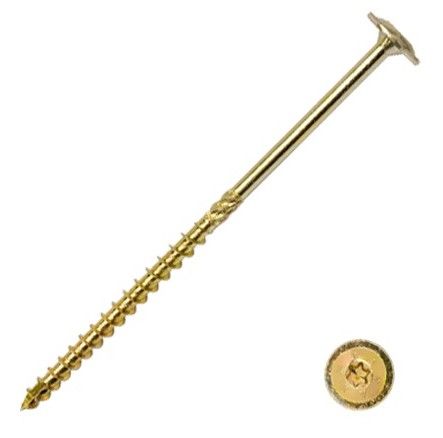 Саморез конструкционный тарельчатый Daxmer 8,0х80 (50шт) Torx желтый цинк