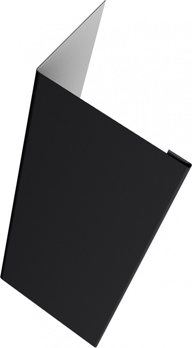 Нащельник 25х35 для забора жалюзи Милан, Токио, Палермо (для калиток и ворот) Grand Line 0,45 Drap RAL 9005 черный (2м)
