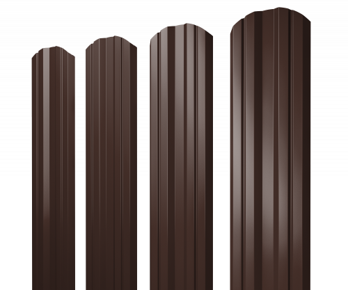 Штакетник Твин фигурный Grand Line 0,5 Сатин матовый RAL 8017 шоколад