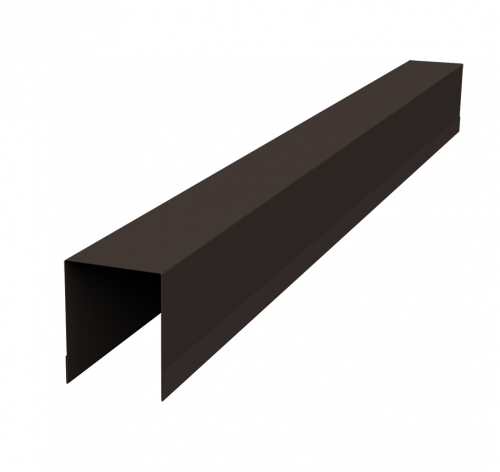 Планка опорная составная внутренняя для забора жалюзи Палермо Grand Line 0,45 ПЭ двухсторонний RR 32 темно-коричневый (2,5м)