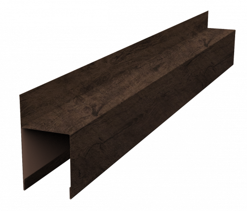 Планка опорная составная внешняя для забора жалюзи Палермо Grand Line 0,45 Принт Премиум Античный дуб TwinColor (2м)