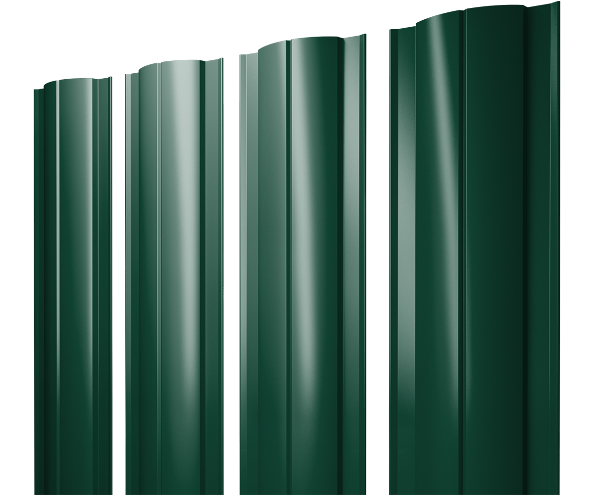 Штакетник Круглый с прямым резом Grand Line 0,45 Drap RAL 6005 зеленый мох