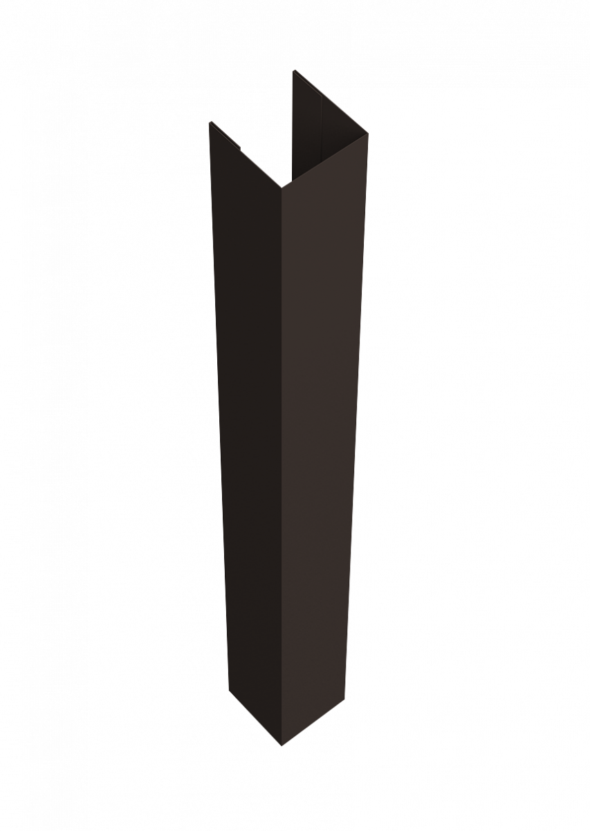 Стойка для забора жалюзи Техас Grand Line для монтажа с крепежным вкладышем 0,45 ПЭ двухсторонний RR 32 темно-коричневый (2м)