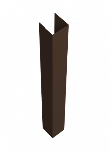 Стойка для забора жалюзи Техас Grand Line для монтажа с крепежным вкладышем 0,45 ПЭ двухсторонний RAL 8017 шоколад (1,8м)