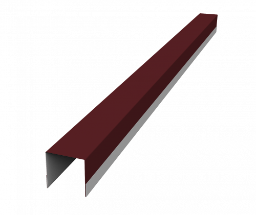 Планка вертикальная обратная для горизонтального монтажа штакетника Grand Line 0,5 Сатин матовый ТХ RAL 3005 красное вино (1,8м)